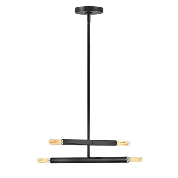 Vara 16" Four Lights Medium Convertible Pendant, Black