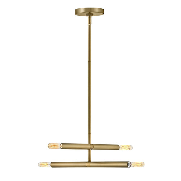Vara 16" Four Lights Medium Convertible Pendant, Lacquered Brass