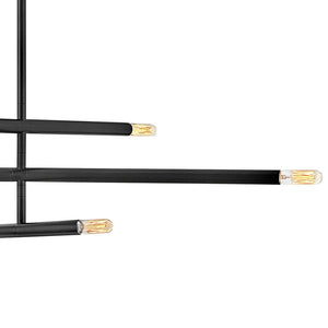 Vara 36" Six Lights Medium Convertible Mobile Multi Tier Chandelier, Black