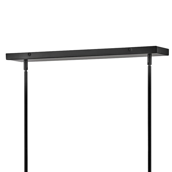 Vara 39" Sixteen Lights Large Linear Chandelier, Black