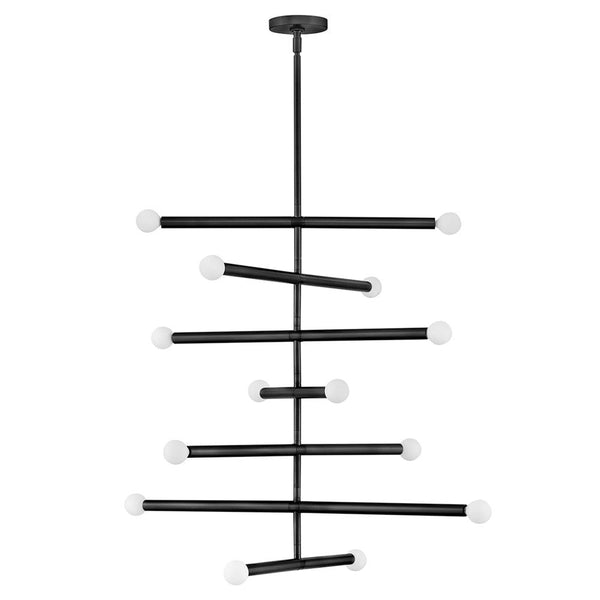 Vara 31" Fourteen Lights Large Multi Tier, Black