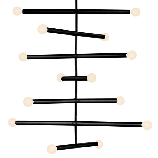 Vara 31" Fourteen Lights Large Multi Tier, Black