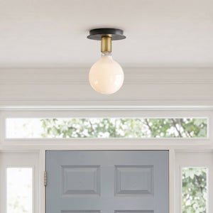 Elan 5.5" One Light Flush Mount, Lacquered Brass