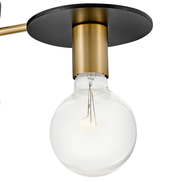 Elan 20" Three Lights Medium Semi-Flush Mount, Lacquered Brass