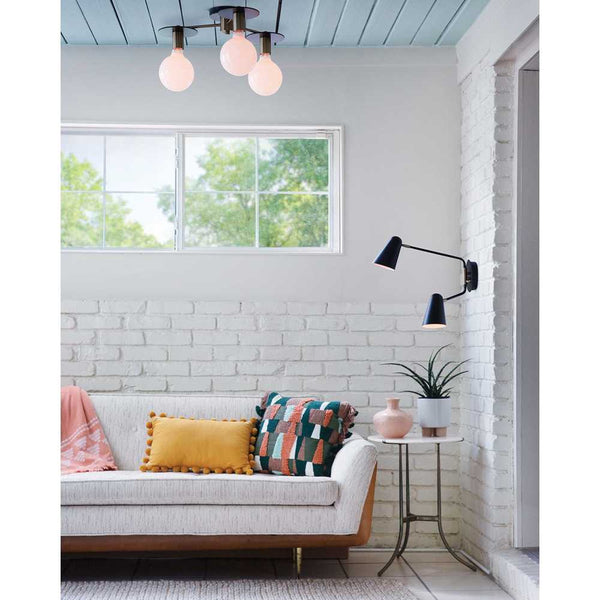 Elan 20" Three Lights Medium Semi-Flush Mount, Lacquered Brass