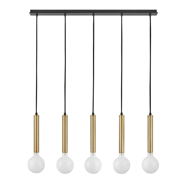 Elan 36" Five Lights Large Linear Chandelier, Lacquered Brass