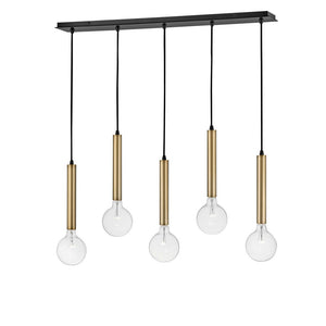 Elan 36" Five Lights Large Linear Chandelier, Lacquered Brass