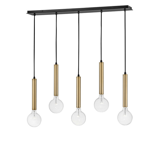 Elan 36" Five Lights Large Linear Chandelier, Lacquered Brass
