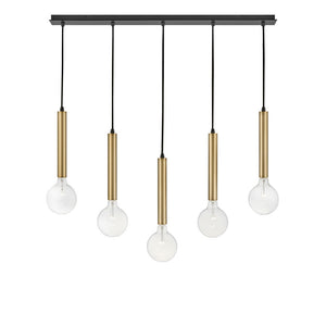 Elan 36" Five Lights Large Linear Chandelier, Lacquered Brass