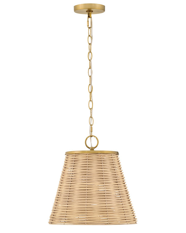 Fawyn 14" One Light Medium Pendant, Lacquered Brass