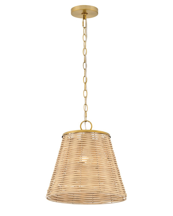 Fawyn 14" One Light Medium Pendant, Lacquered Brass