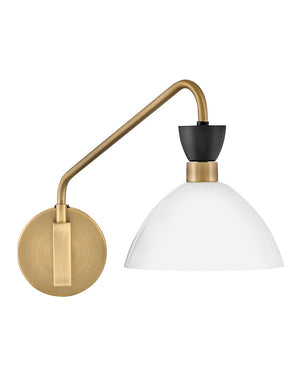 Quaelle 8" Medium Single Light Plug-In Sconce, Black / Cased Opal Glass