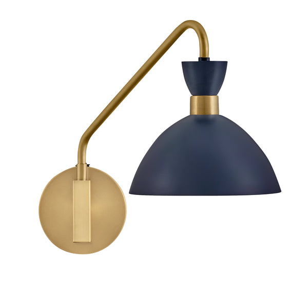 Quaelle 8" Medium Single Light Plug-in Sconce, Matte Navy