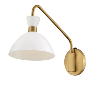 Quaelle 8" Medium Single Light Plug-in Sconce, Matte White