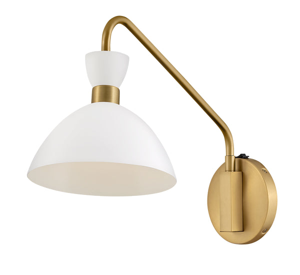 Quaelle 8" Medium Single Light Plug-in Sconce, Matte White