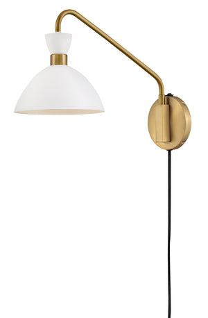 Quaelle 8" Medium Single Light Plug-in Sconce, Matte White