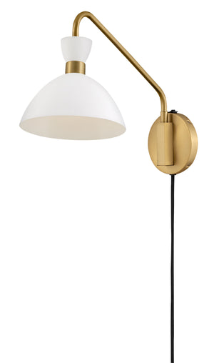 Quaelle 8" Medium Single Light Plug-in Sconce, Matte White