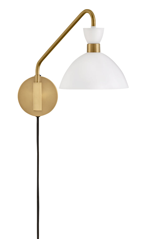 Quaelle 8" Medium Single Light Plug-in Sconce, Matte White