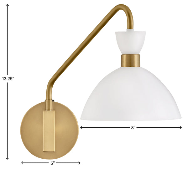 Quaelle 8" Medium Single Light Plug-in Sconce, Matte White