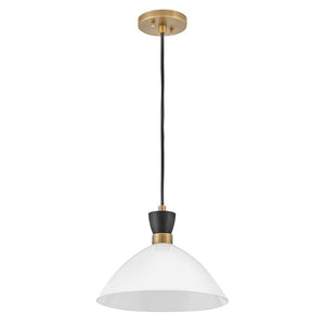 Quaelle 13" Medium Single Light Convertible Pendant, Black / Cased Opal Glass