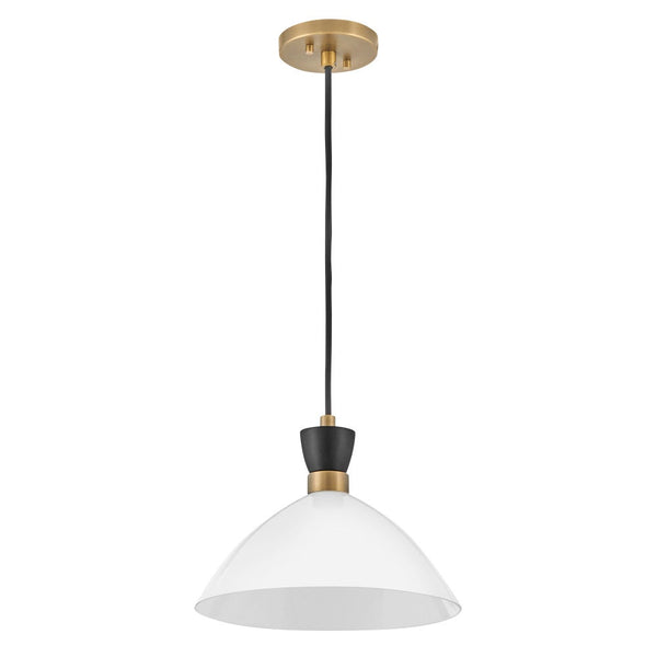 Quaelle 13" Medium Single Light Convertible Pendant, Black / Cased Opal Glass