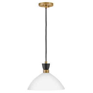 Quaelle 13" Medium Single Light Convertible Pendant, Black / Cased Opal Glass