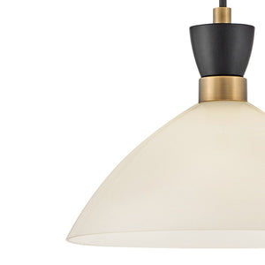 Quaelle 13" Medium Single Light Convertible Pendant, Black / Cased Opal Glass