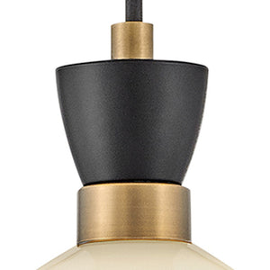 Quaelle 13" Medium Single Light Convertible Pendant, Black / Cased Opal Glass