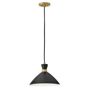Quaelle 13" Medium Single Light Convertible Pendant, Black