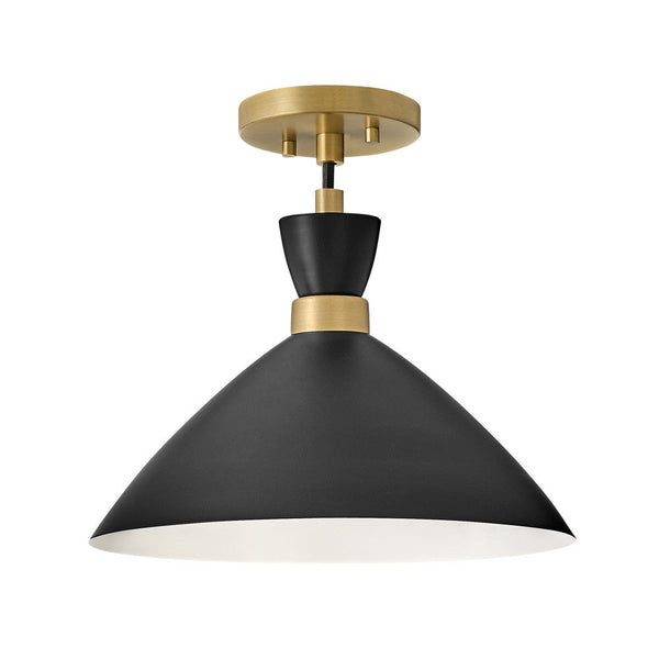 Quaelle 13" Medium Single Light Convertible Pendant, Black