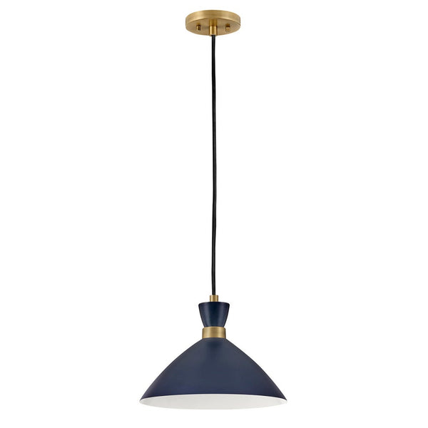 Quaelle 13" Medium Single Light Convertible Pendant, Matte Navy