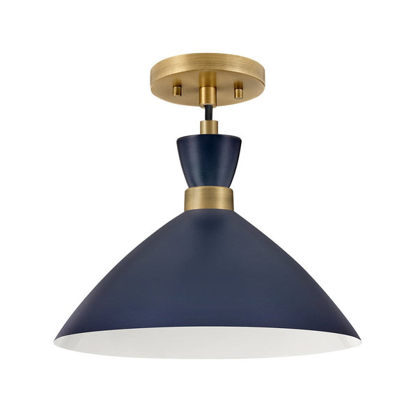 Quaelle 13" Medium Single Light Convertible Pendant, Matte Navy