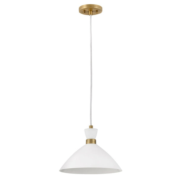 Quaelle 13" Medium Single Light Convertible Pendant, Matte White