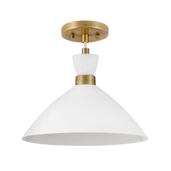 Quaelle 13" Medium Single Light Convertible Pendant, Matte White