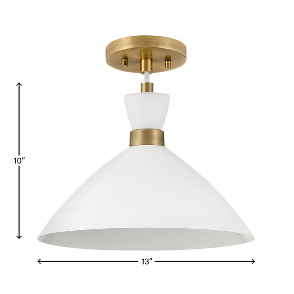 Quaelle 13" Medium Single Light Convertible Pendant, Matte White