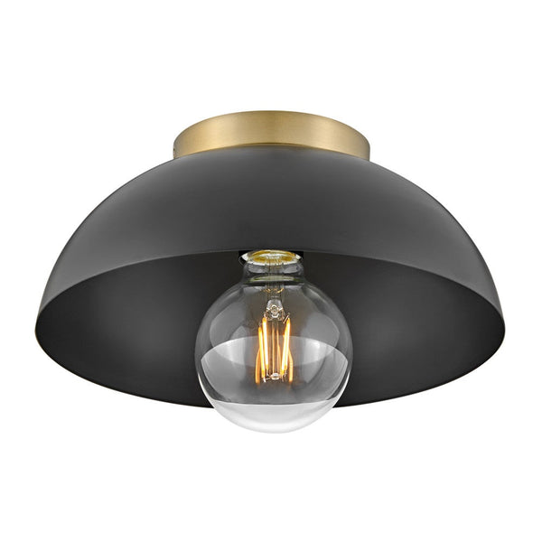Cason 11" One Light Small Flush Mount, Black