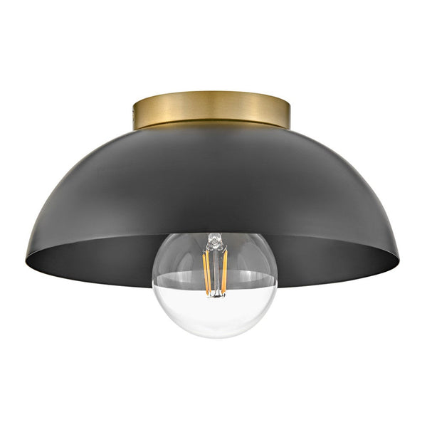Cason 11" One Light Small Flush Mount, Black
