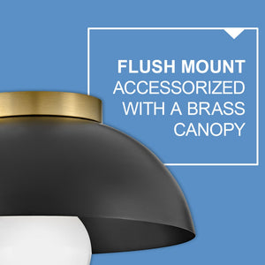 Cason 11" One Light Small Flush Mount, Black