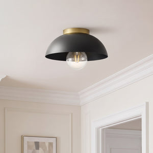 Cason 11" One Light Small Flush Mount, Black