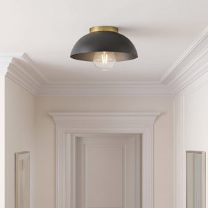 Cason 11" One Light Small Flush Mount, Black