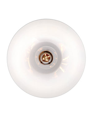 Cason 11" One Light Small Flush Mount, Lacquered Brass / Cased Opal Glass