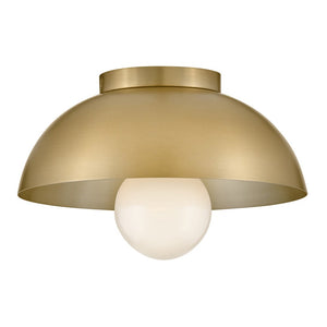 Cason 11" One Light Small Flush Mount, Lacquered Brass