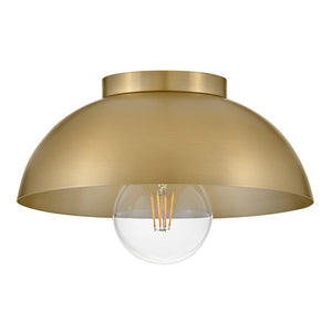 Cason 11" One Light Small Flush Mount, Lacquered Brass
