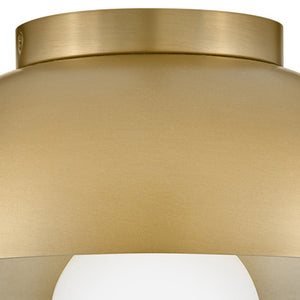 Cason 11" One Light Small Flush Mount, Lacquered Brass