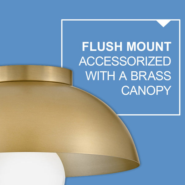 Cason 11" One Light Small Flush Mount, Lacquered Brass