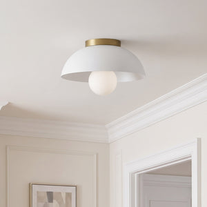 Cason 11" One Light Small Flush Mount, Matte White