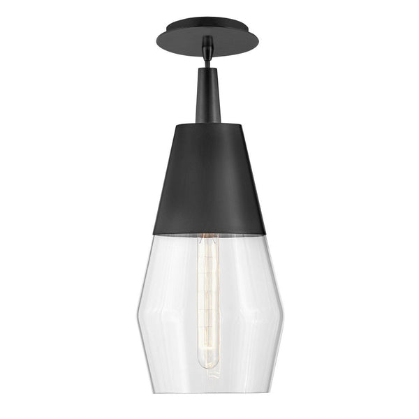 Elar 8" Small Single Light Convertible Pendant, Black