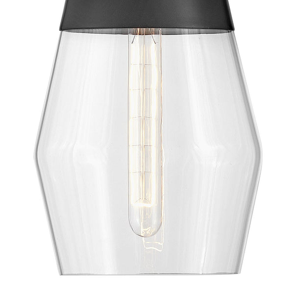 Elar 8" Small Single Light Convertible Pendant, Black