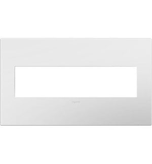 adorne® AWP4GWHW4 Gloss White-on-White Four-Gang Screwless Wall Plate with Microban®