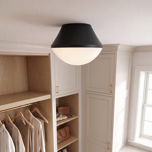 Naiel 11" One Light Small Flush Mount, Black